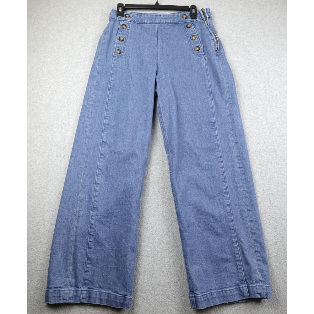 OLD NAVY Extra High Rise Sky Hi Wide Leg Sailor Jean Pants Womens 10 Retro